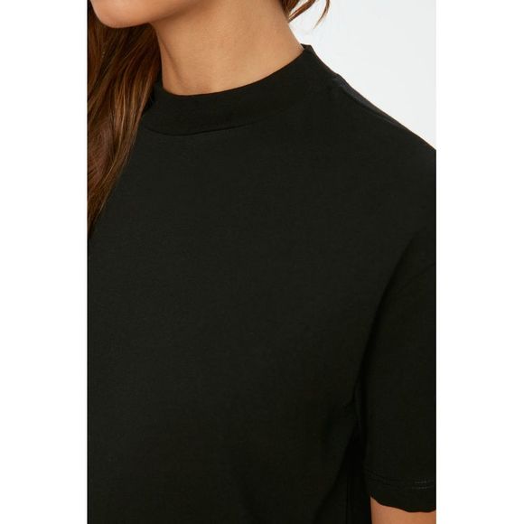 NWT Trendyol Women Regular Standing collar Knit T-Shirt - Picture 9 of 13